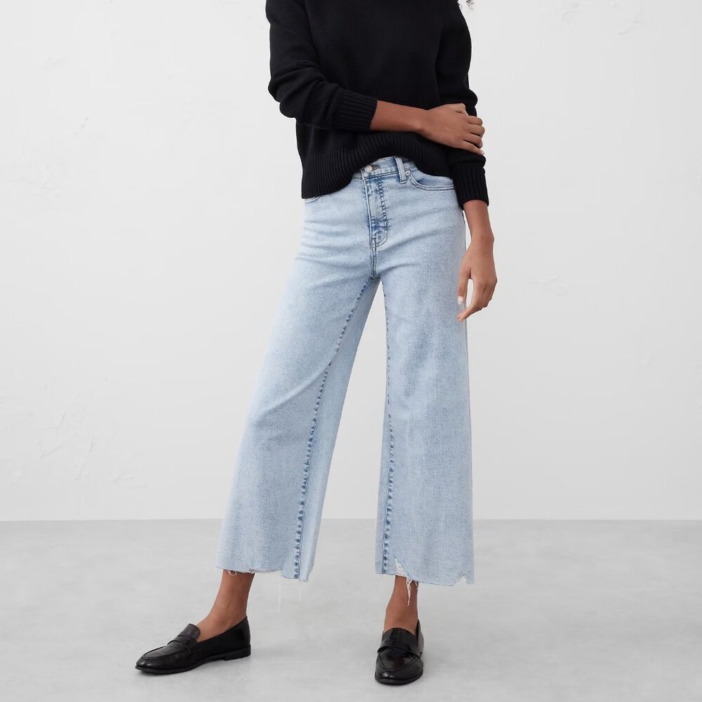 NWT Banana Republic Factory Wide-Leg High Rise Cropped Jean